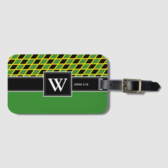 JAMAICA Monogram Christian Scripture Luggage Luggage Tag (Front Horizontal)