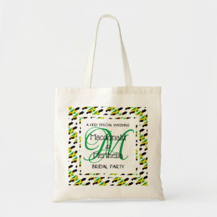 JAMAICA Monogram Custom Wedding Bridal Party Tote Bag