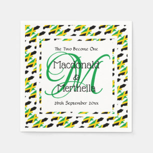 JAMAICA Monogram Custom Wedding Celebration Paper Napkin