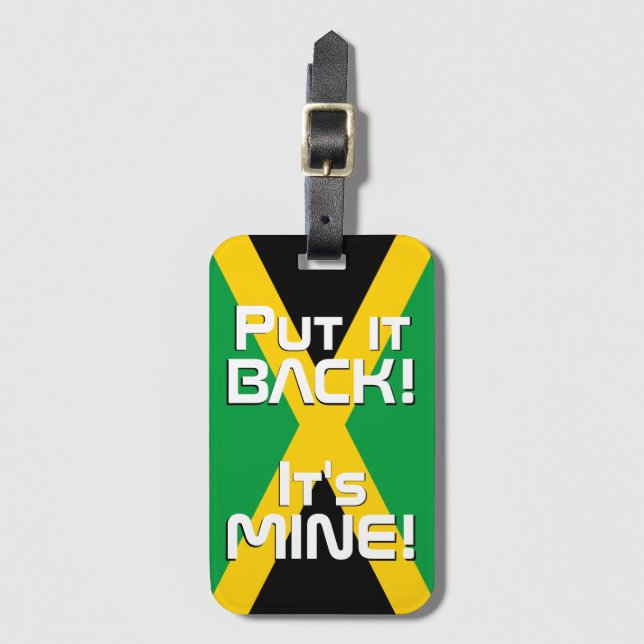 Jamaica National Flag Funny Patriotic Luggage Tag (Front Vertical)