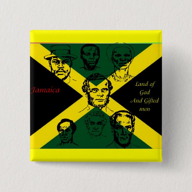 jamaica national hero 15 cm square badge (Front)