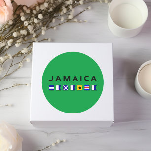 Jamaica Nautical Maritime Sailing Flags Classic Round Sticker