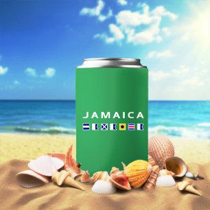 Jamaica Nautical Maritime Sailing Flags Dark Colou Can Cooler