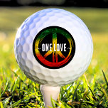 Jamaica One Love Rasta Colour Peace Symbol Jamaica Golf Balls<br><div class="desc">Jamaica golf balls with a Jamaican Rasta colour peace sign symbol and black customisable text "one love".  Green,  red,  and gold colour scheme.  Great for loves of island / Caribbean culture.</div>