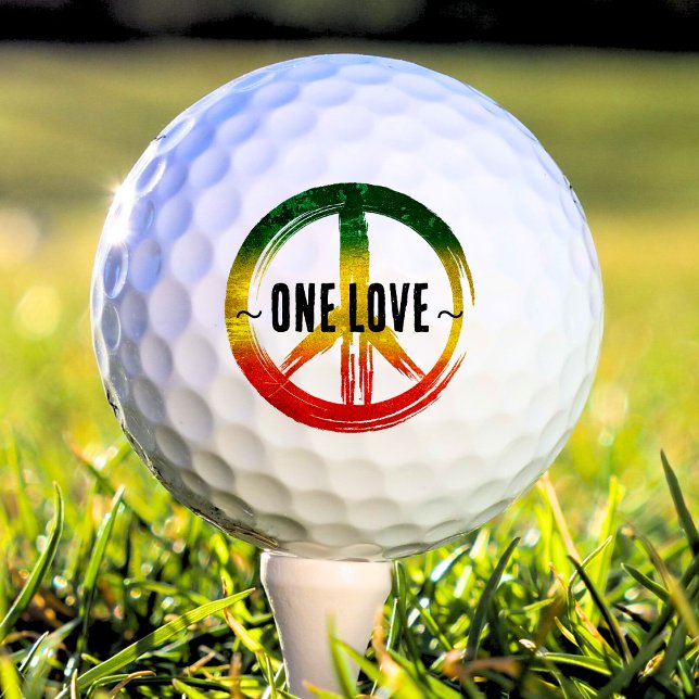 Jamaica One Love Rasta Colour Peace Symbol Jamaica Golf Balls (jamaica rasta color peace symbol one love golf ball)