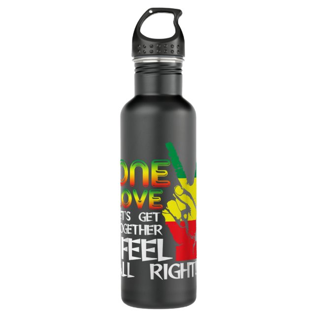 Jamaica One Love Reggae Caribbean Music Pride Flag 710 Ml Water Bottle (Front)