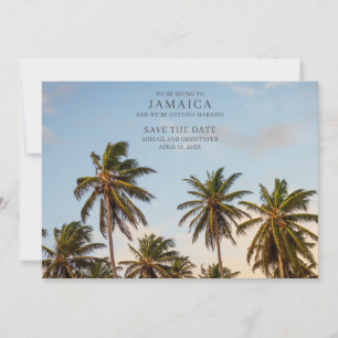 Jamaica Palm Tree Beach Save the Dates Announcement