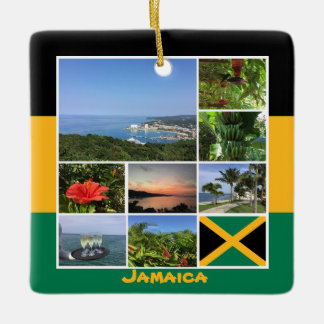 Jamaica Photo Collage Ceramic Ornament