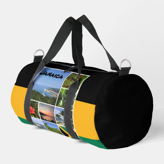 Jamaica Photo Collage Duffle Bag (Left Corner)