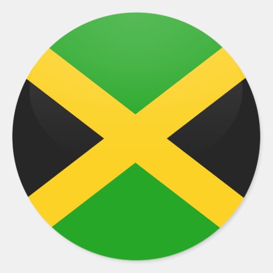 Jamaica Quality Flag Circle Classic Round Sticker Zazzle Co Uk