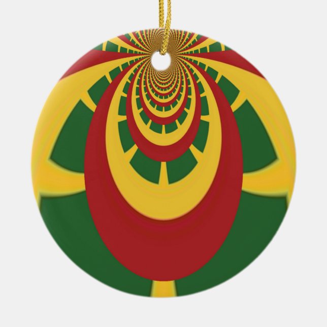 Jamaica Rasta Ceramic Tree Decoration (Front)