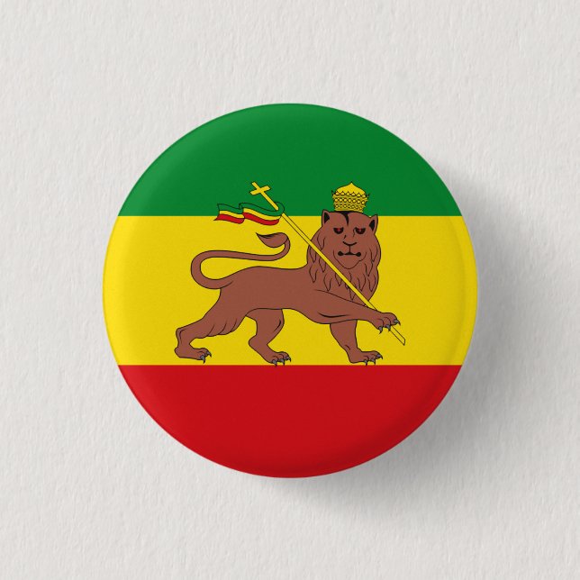 Jamaica Rasta Flag - hAILE sELASSIE I - Rasta Love 3 Cm Round Badge (Front)
