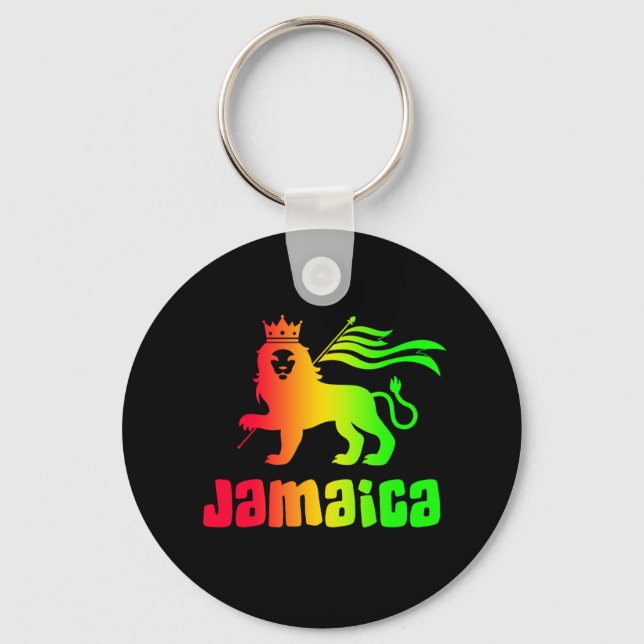 Jamaica Rasta Lion Key Ring (Front)