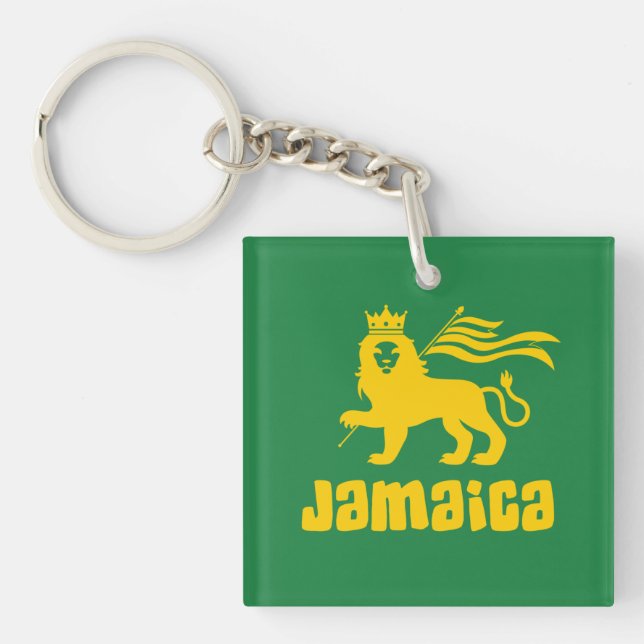Jamaica Rasta Lion   Key Ring (Front)