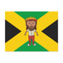 Jamaica Rasta Man Country Flag Postcard Gift Idea