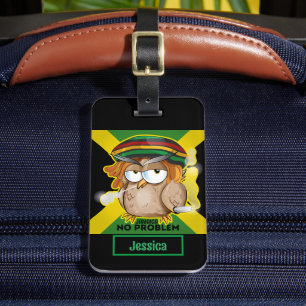 Jamaica Rasta Owl Luggage Tag