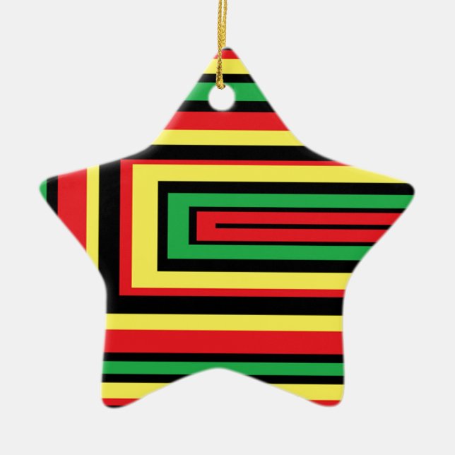 JAMAICA rasta roots colours Ceramic Tree Decoration (Front)