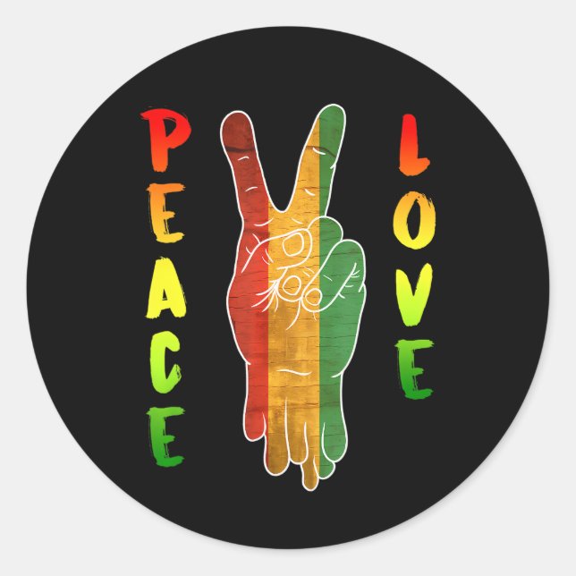 Jamaica Reggae Music Rasta Pride Peace Love Classic Round Sticker (Front)