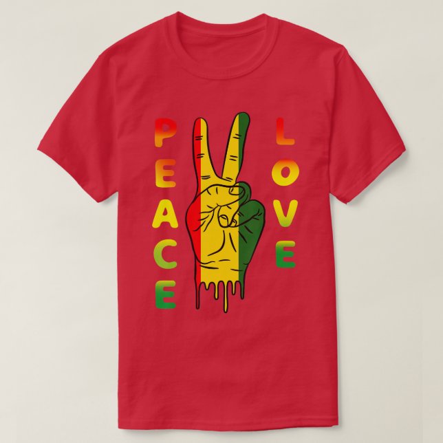 Jamaica Reggae Music Rasta Pride Peace Love  T-Shirt (Design Front)