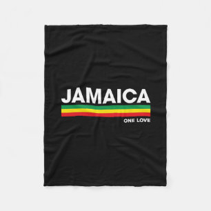 Jamaica Retro Reggae Color Bars Jamaican Vacation Fleece Blanket