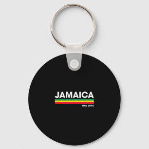 Jamaica Retro Reggae Color Bars Jamaican Vacation Key Ring