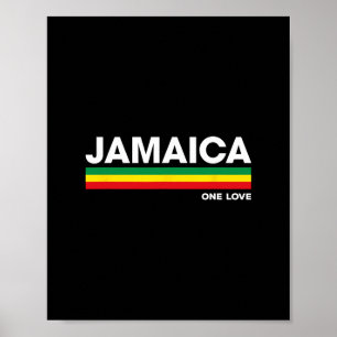 Jamaica Retro Reggae Color Bars Jamaican Vacation Poster