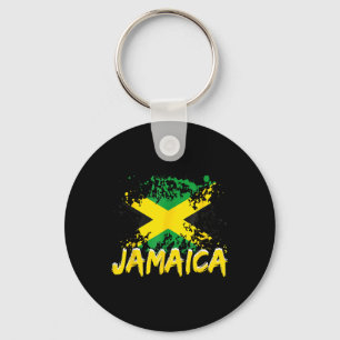 Jamaica Retro Vintage Watercolors Sport Jamaican F Key Ring