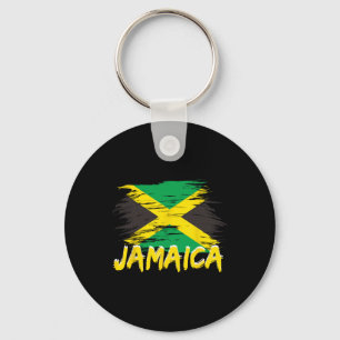 Jamaica Retro Vintage Watercolors Sport Jamaican F Key Ring