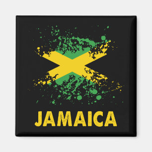 Jamaica Retro Watercolors Jamaican Flag Magnet