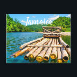 Jamaica river rafting postcard<br><div class="desc">Bamboo river rafting started in Jamaica on the Rio Grande. Riding on 30-foot rafts along 3 mile Martha Brae River is the most popular tour.</div>