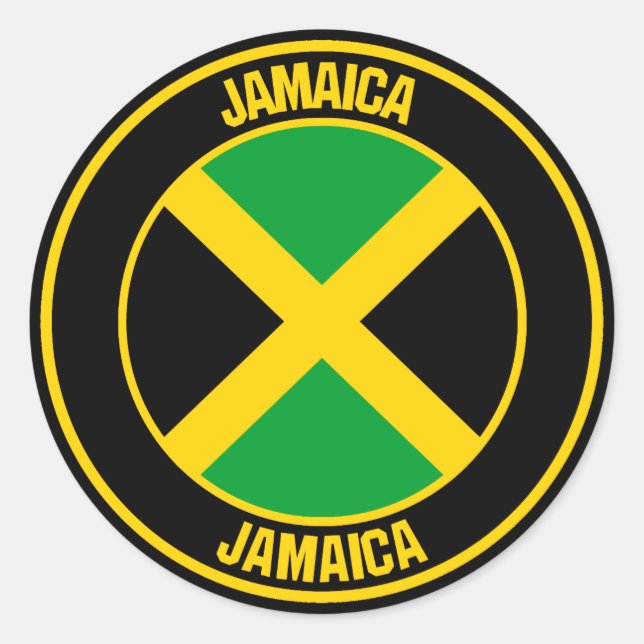 Jamaica Round Emblem Classic Round Sticker (Front)