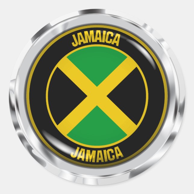 Jamaica Round Emblem Classic Round Sticker (Front)