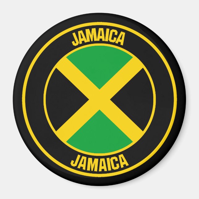 Jamaica Round Emblem Magnet (Front)