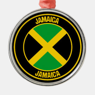 Jamaica Round Emblem Metal Tree Decoration