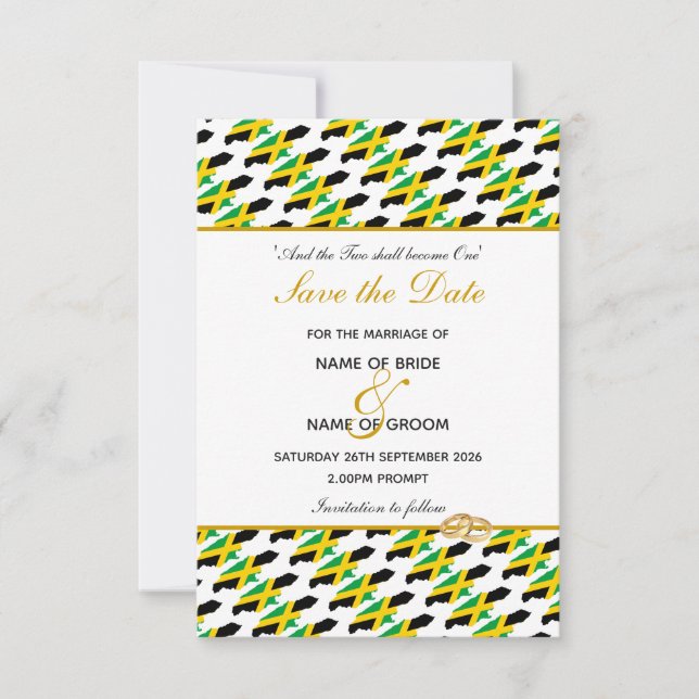 JAMAICA Save Date Wedding Celebration Invitation (Front)
