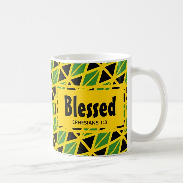JAMAICA Scripture Patriotic Yellow Jamaican Flag Coffee Mug (Right)