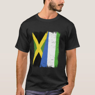 Jamaica Sierra Leone Half Flag Jamaican Sierra Leo T-Shirt