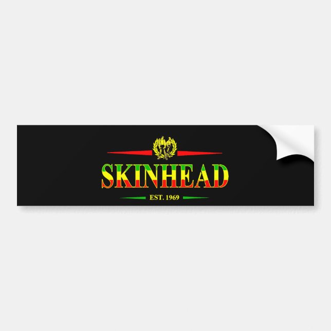 Jamaica Skinhead 1969 Bumper Sticker (Front)
