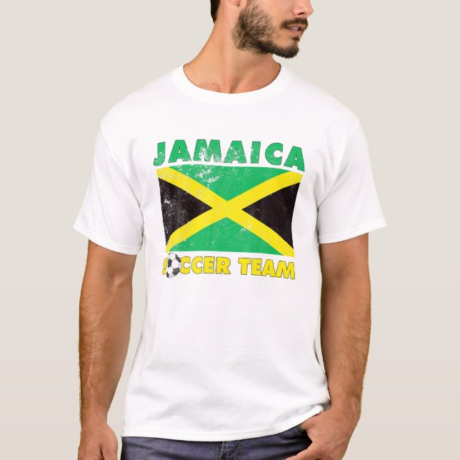 Jamaica Soccer Team Supporter Jamaica Flag T-Shirt (Front)