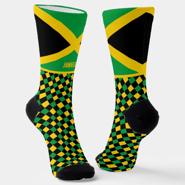 Jamaica Socks, Jamaican flag fashion / sports Socks (Angled)