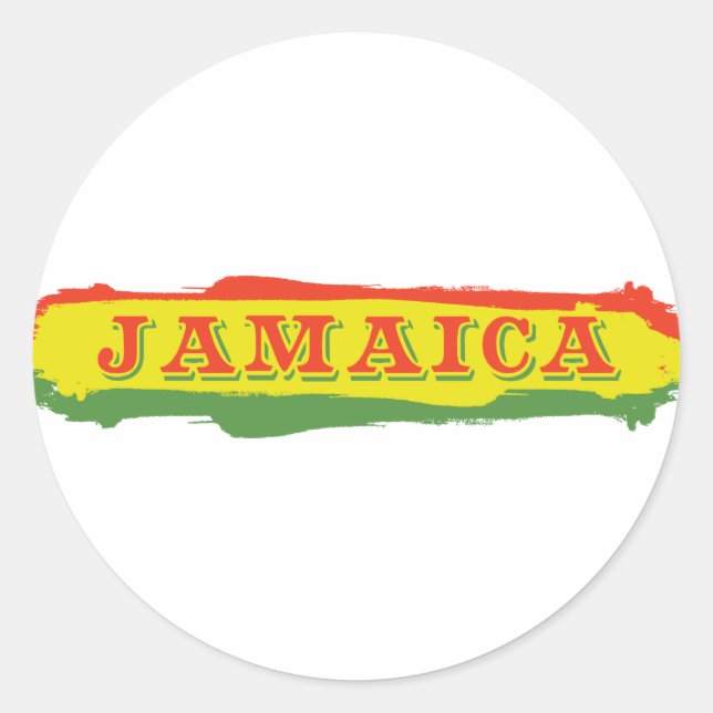 Jamaica Stripes Classic Round Sticker (Front)