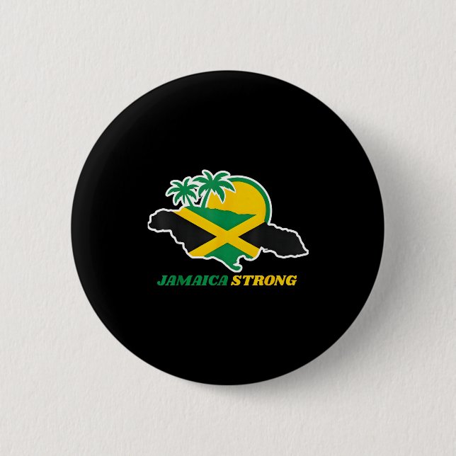 Jamaica Strong I Love Jamaican Flag Heart Women Me 6 Cm Round Badge (Front)