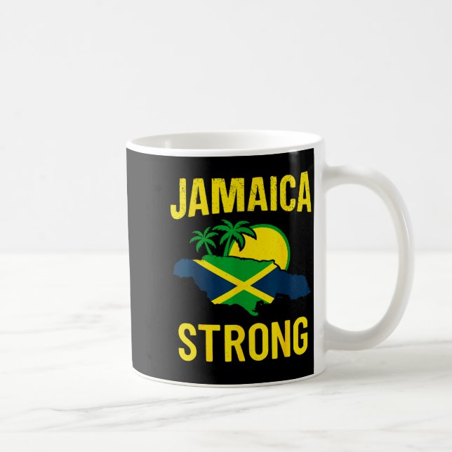 Jamaica Strong I Love Jamaican Flag Heart Women Me Coffee Mug (Right)