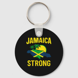 Jamaica Strong I Love Jamaican Flag Heart Women Me Key Ring
