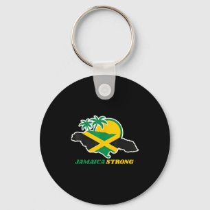 Jamaica Strong I Love Jamaican Flag Heart Women Me Key Ring