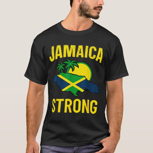 Jamaica Strong I Love Jamaican Flag Heart Women Me T-Shirt (Front)