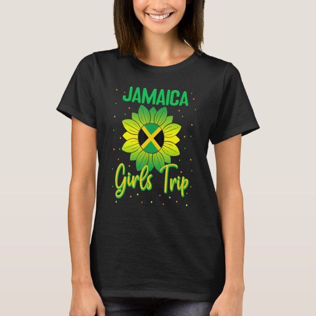 Jamaica Sunflower Flag Girls Trip Vacation Group M T-Shirt (Front)