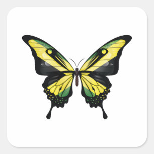 Jamaica Swallowtail Butterfly Flag Square Sticker