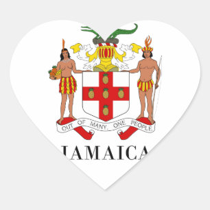 JAMAICA - symbol/coat of arms/flag/colours/emblem Heart Sticker
