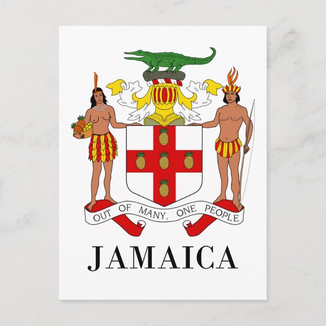 JAMAICA - symbol/coat of arms/flag/colours/emblem Postcard (Front)